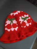 CROCHET CHERRY BUCKET HAT